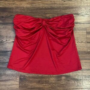 Vintage Y2K Smart Set Crop Tube Top ruched Women Large Christmas‎ Party Glam